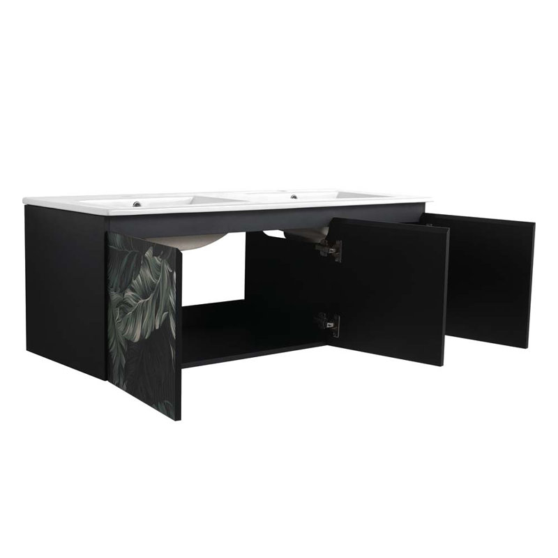 Meuble-lavabo double 47,6 po avec plateau en céramique Brittnee