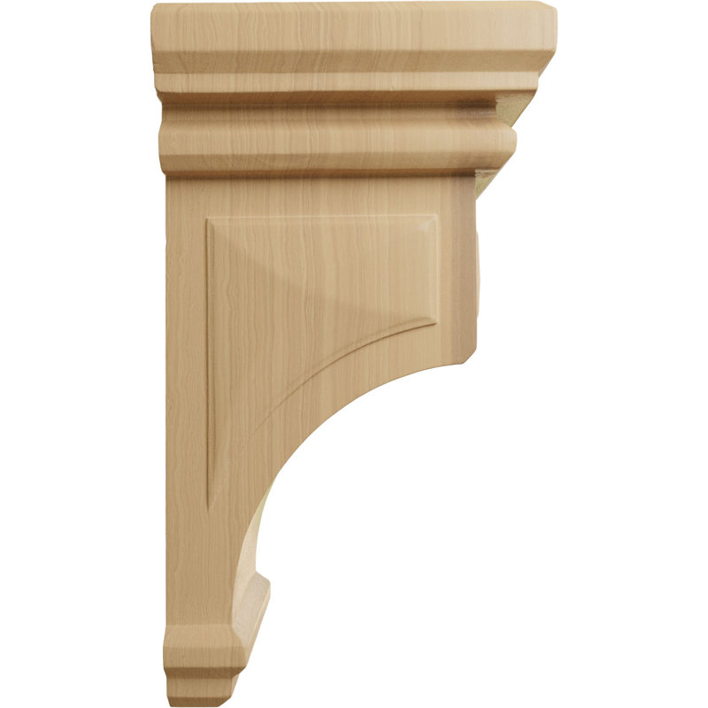 Small Unfinished Cherry Woodruff Wood Corbel, 4" x 4.75" x 8"