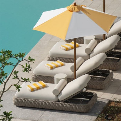 Chaise longue de piscine Reago tissée avec corde