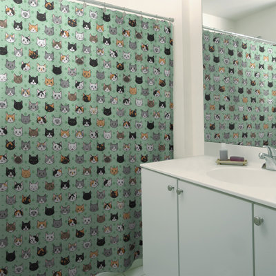 Rideau de douche simple Kitty Cat