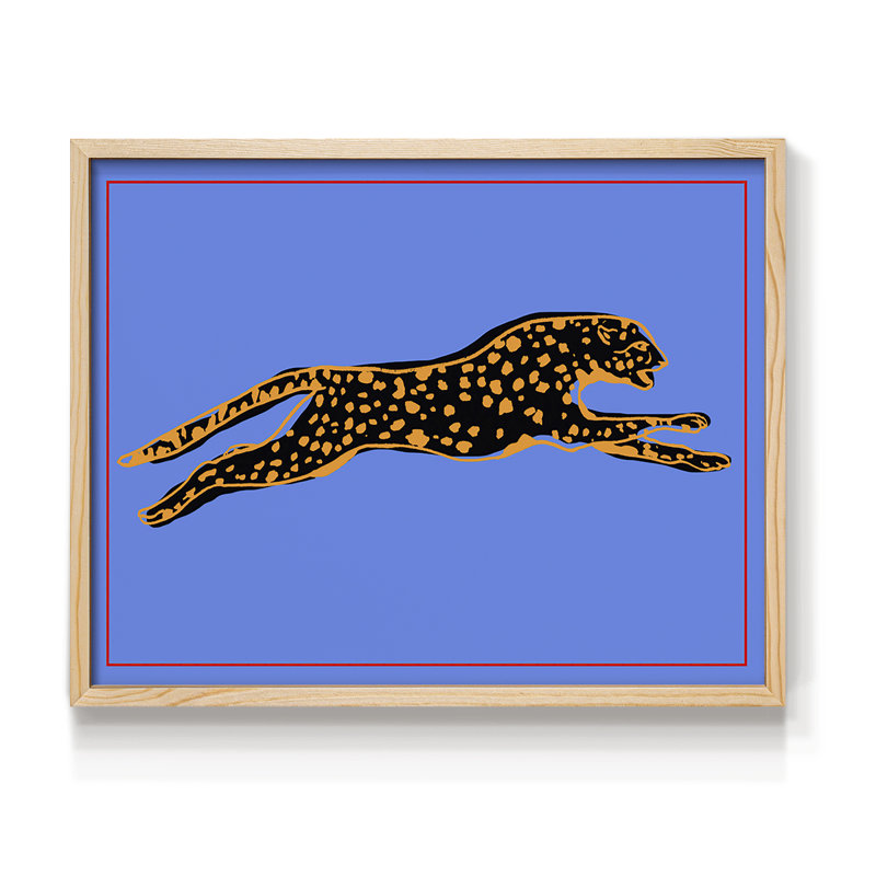 Le léopard sauvage II - reproduction encadrée - réarmable, H 16 po x l 20 po, Naturel