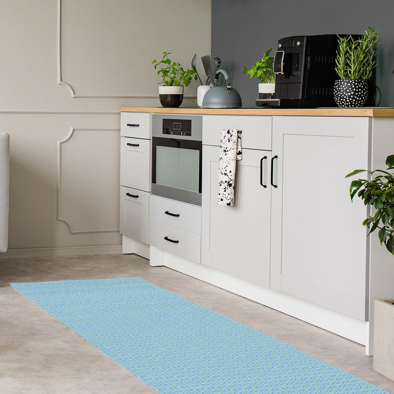 Tapis flèche à carreaux flèche blue pattern, Tapis de couloir 2 pi 6 po x 8 pi