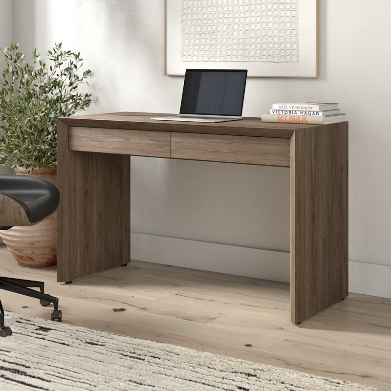Carisha 48" Wide Rectangular Desk, Antiqued Grey Oak