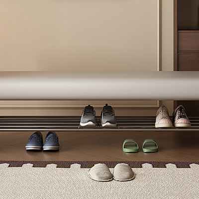 55.1in Shoe Storage Bench Shoe Changing Stool
