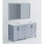 Gris foncé 60 po W Double meuble-lavabo avec comptoir en marbre de culture, miroir 58 et armoires intérieures spacieuses, gris, pour salle de bain, finition, miroir, compartiments de rangement