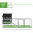 137" Chicken Coop For 8-10 Chickens, Large Chicken House, Wooden Poultry Hen Cage With Nesting Box And Run For Backyard, Gray