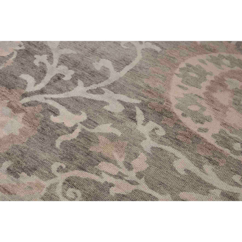 Hand Knotted Wool Area Rug in Grey