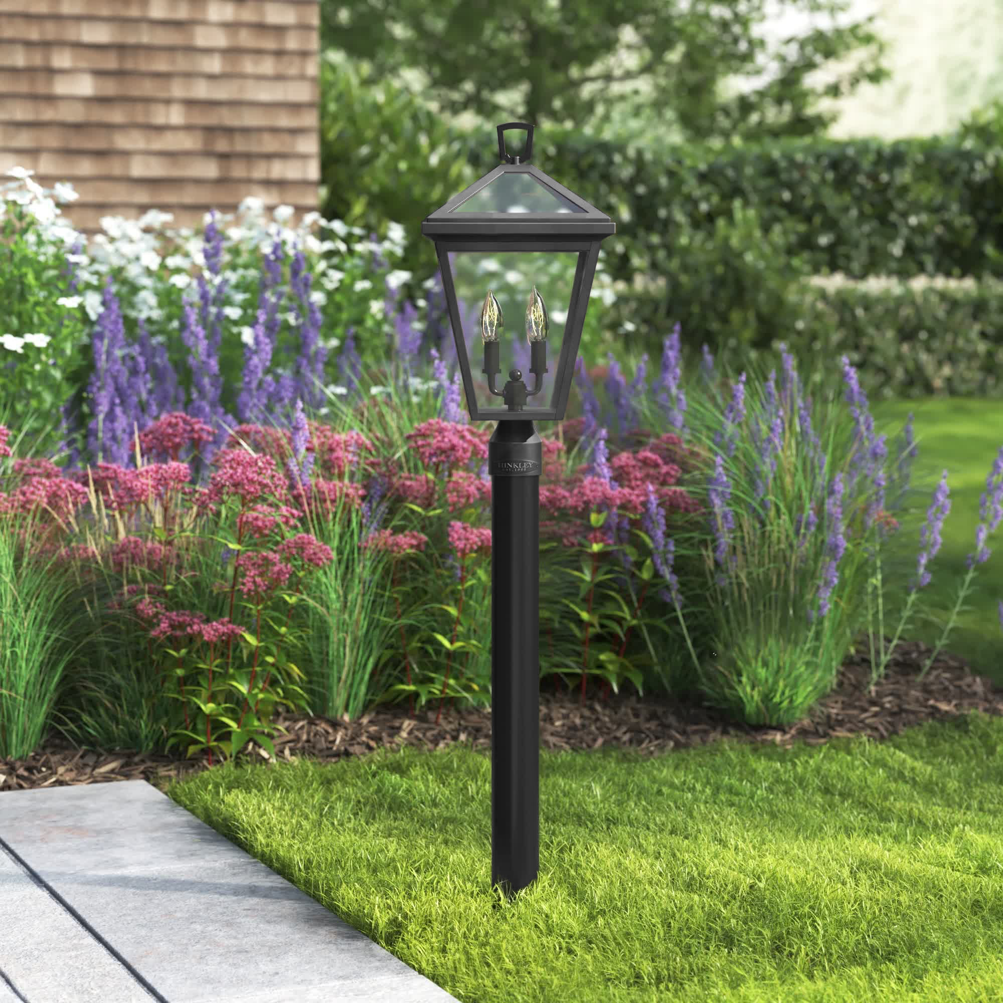 Lalla Transparent Metal Outdoor Lantern Head, Museum Black