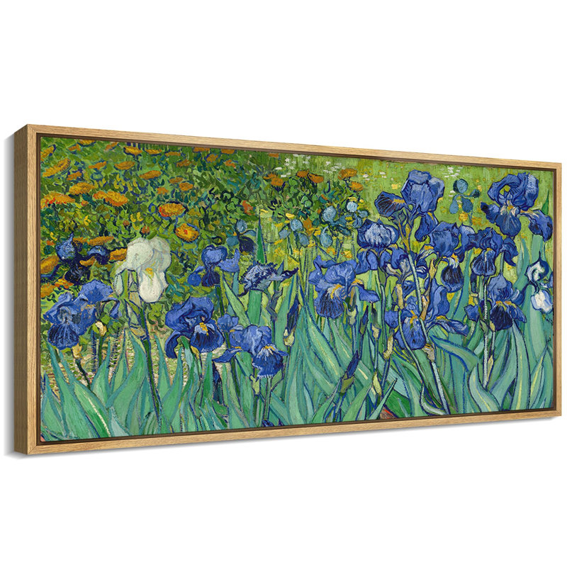 Famous Artwork " Vincent Van Gogh's Irises Antique Retro Fine Art Colorful Bedroom Extra Large Wall Decor ", 30" H x 60" W