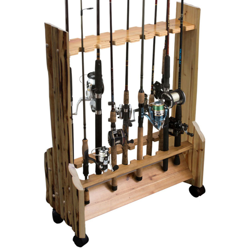 Rustic 16 Rolling Rod Rack