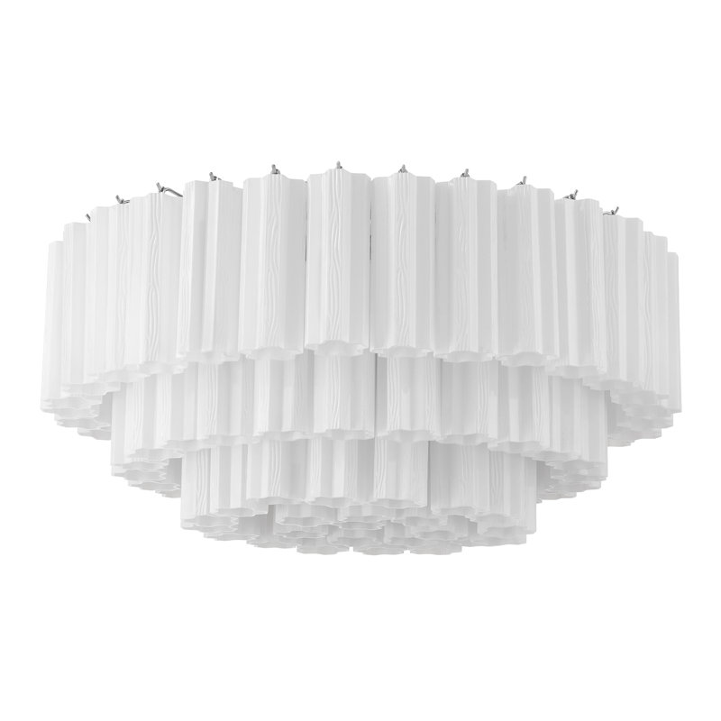 Shaurya 16 Light Aged Brass Flush Mount, Chrome poli/blanc