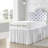 Dorm Room Bed Skirt,100% Microfiber,White Solid -Twin XL/46 Drop