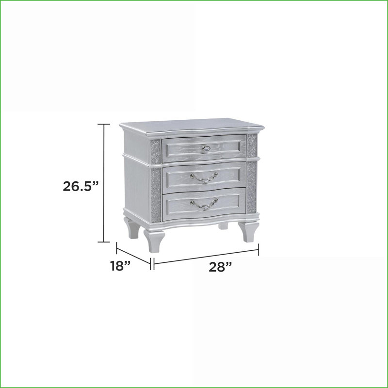 Table de chevet 3 tiroirs Mystic