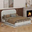 Lit plateforme à panneau de rangement tapissier-432001596-432001597