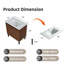 Meuble-lavabo sur pied 36 po avec lavabo, structure stable, tiroirs à fermeture en douceur, finition chêne élégant (lavabo blanc)