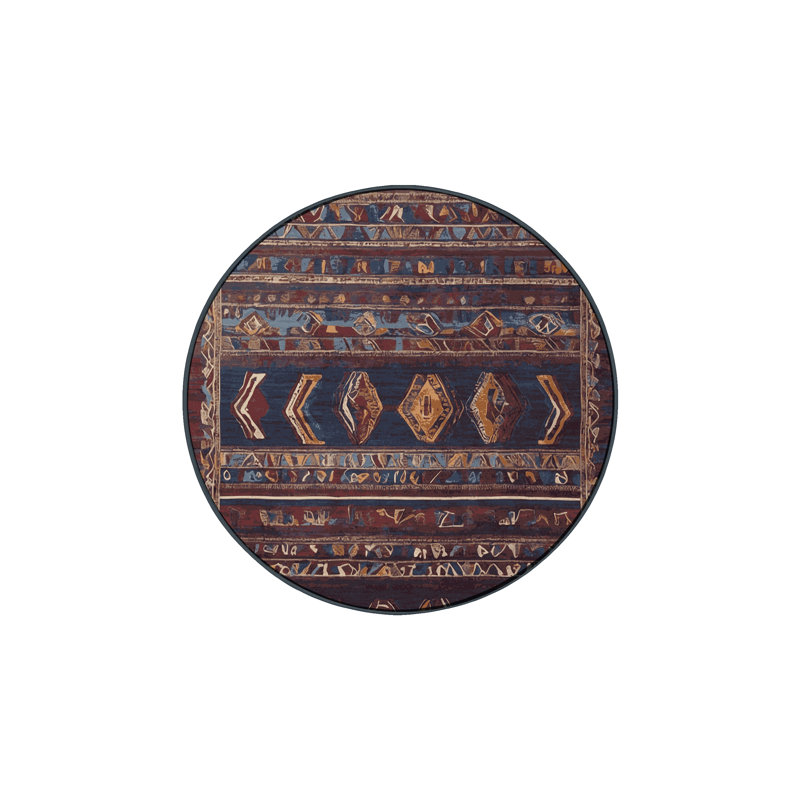 Machine Washable Black Area Rug, Round 7'