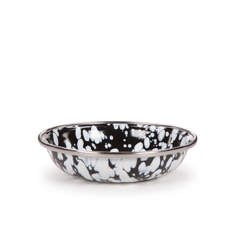 Black Swirl Enamelware Condiment Bowls