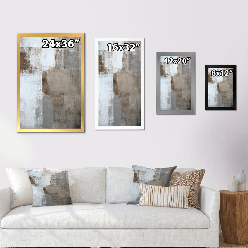 «Gray Meets Brown Abstract Art II», reproduction d'art sur toile