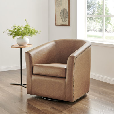 Rabinowitz Upholstered Swivel Barrel Chair