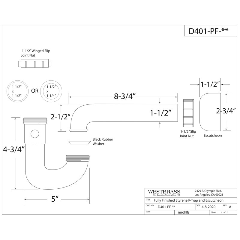 Decorative Styrene P-Trap, Oil Rubbed Bronze