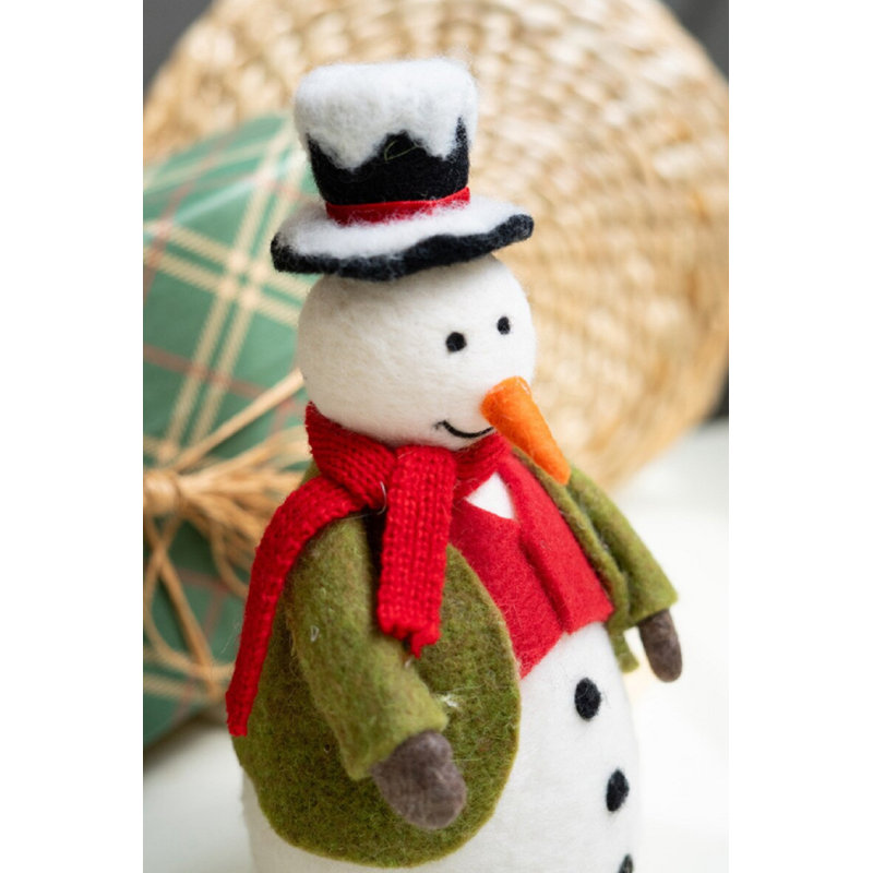 LIGHTED FELT SNOMAN