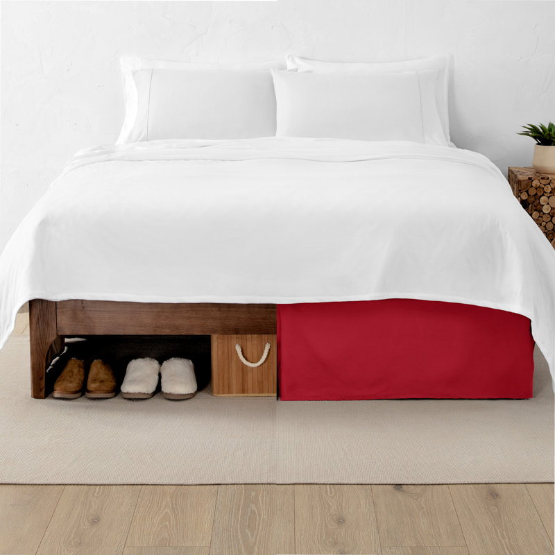Jupe de lit plissée 15 po sur mesure, Grand, Rouge
