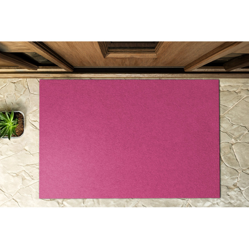 Non-Slip Outdoor Doormat, Raspberry