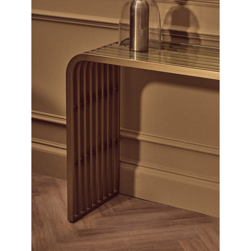130cm Glass Top Console Table