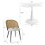 Ensemble de table de salle à manger pour 4 personnes Birchard avec table ronde de 35 po et 4 chaises rembourrées en rotin