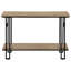 Console de couloir contemporaine étroite en taupe foncé et métal noir