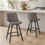 Tabouret de comptoir pivotant 26 po avec siège en similicuir-468816910