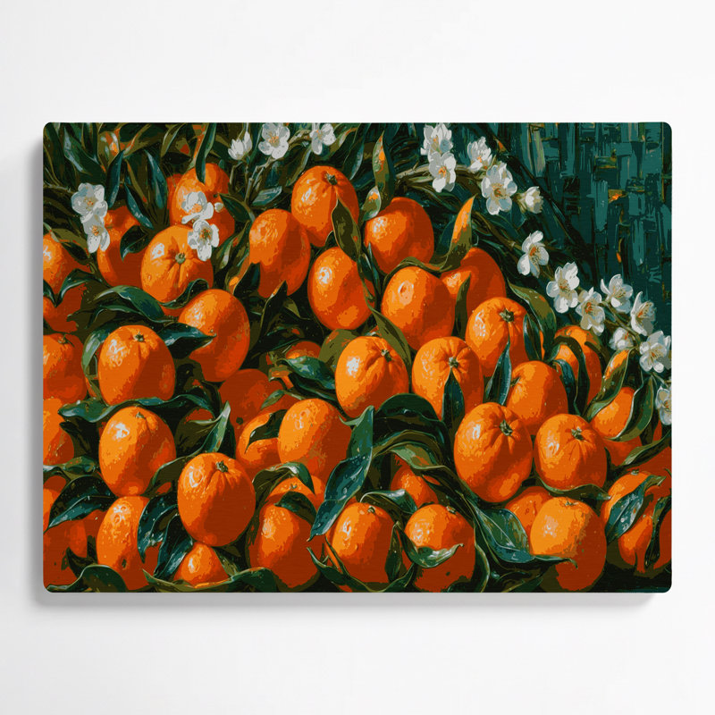 Art mural en métal «Fruit Mandarin Green», H 11 po x l 14 po