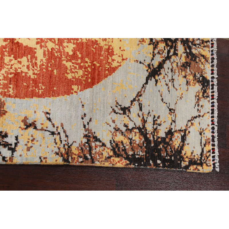 Tapis abstrait fait à la main 5 x 7