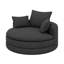 Fauteuil pivotant à 360 °, fauteuil simple d'appoint rond de 57,5 po avec coussins doubles et 3 coussins amovibles-1737427704