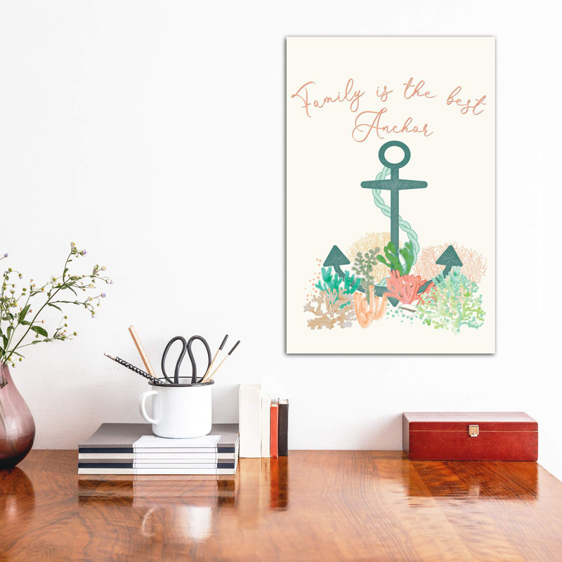 «Coastal Breeze II» par Jennifer Ellory - reproduction d'art textuel, Pas de tapis, Toile tendue