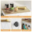 Station d'alimentation moderne pour animaux avec 2 bols surélevés, armoire de rangement pour aliments pour chiens, tiroir et crochets-107086331