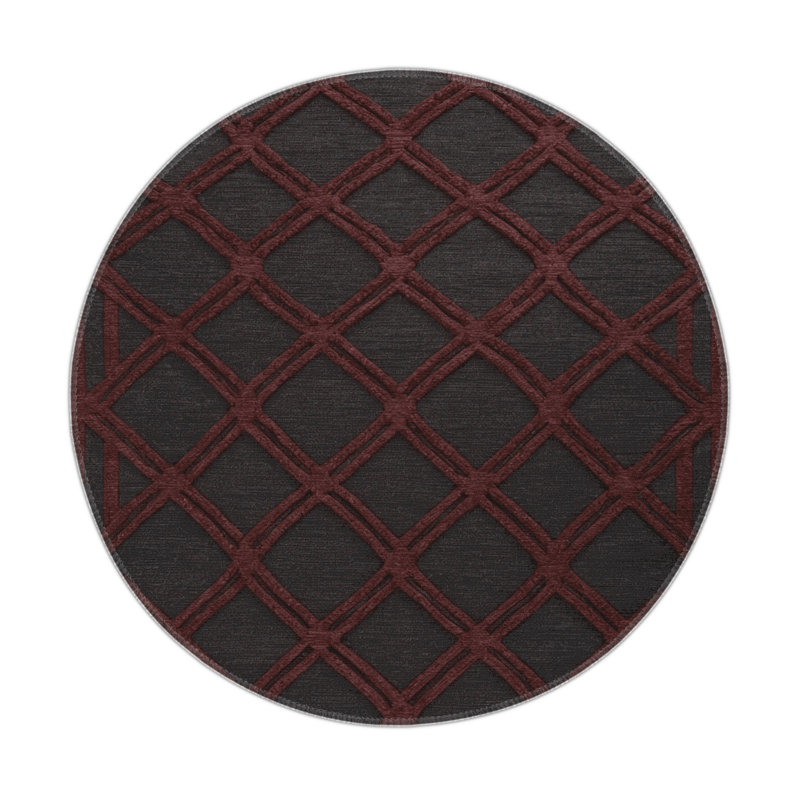 Tapis brun intérieur et extérieur Trellis, Rond 5 pi