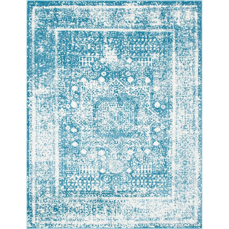 Tapis oriental bleu / blanc Murawski, Rectangle 9 pi x 12 pi