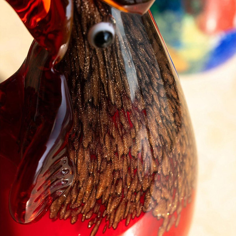 Objet décoratif abstrait en verre rouge, Rouge