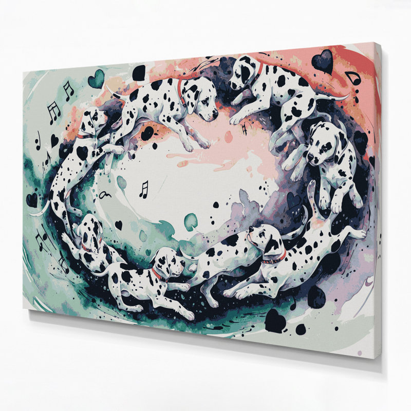 «Dogs Dalmatian Gray», art mural sur toile, H 24 po x l 36 po