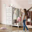 40cm W 5 - Drawer Chest of Drawers,Dresser with Hanging Rack,Extra Large Capacity Drawers with Huge Storage Space, Reversible Dresser for Bedroom with 5 Fabric Drawers & 2 Coat Racks Small Dressers with Clothes Racks,Lockers-324869833