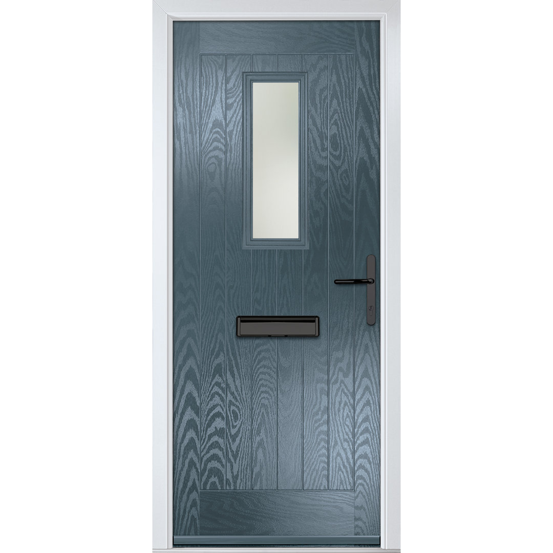 Crystal GRP Front door Sunningdale Slate Grey 920mm x 2090mm Open in Left hand Stipolytte Glass