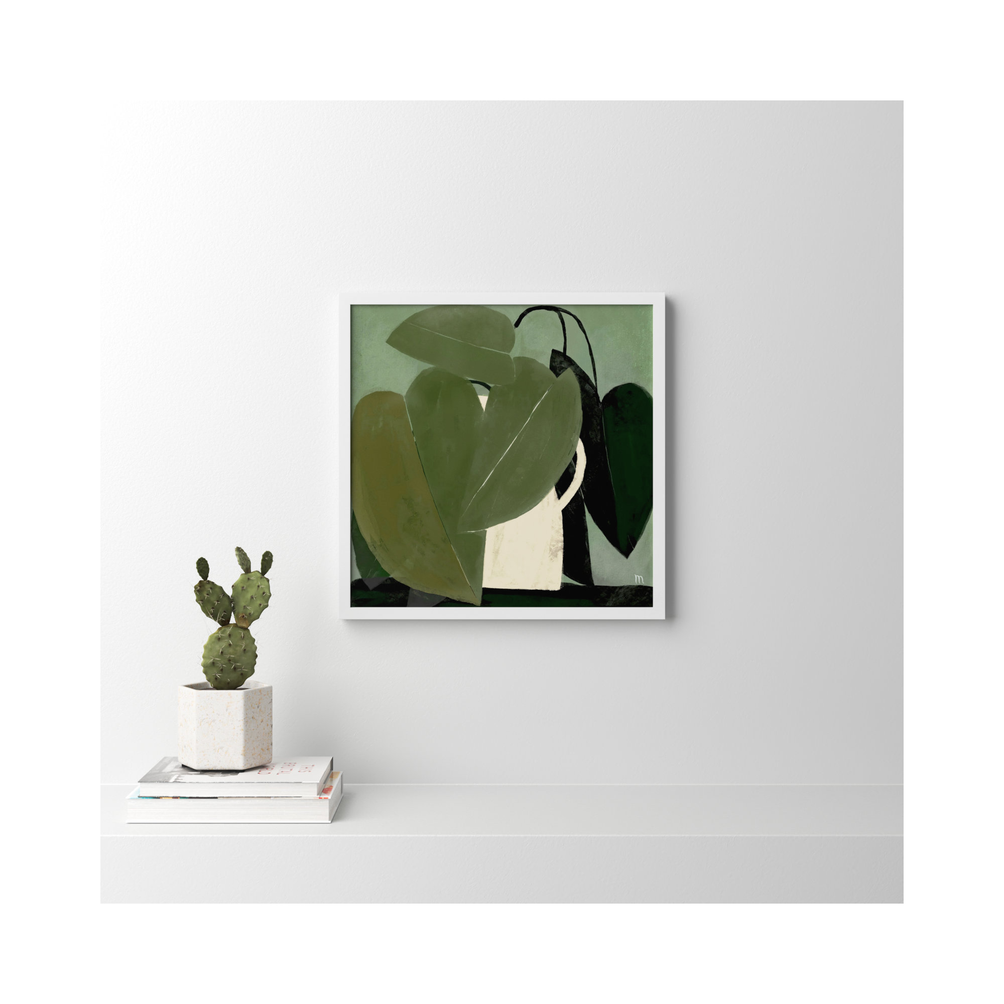 Green On Green by StudioM, White, 24" H x 24" W x 1.25" D
