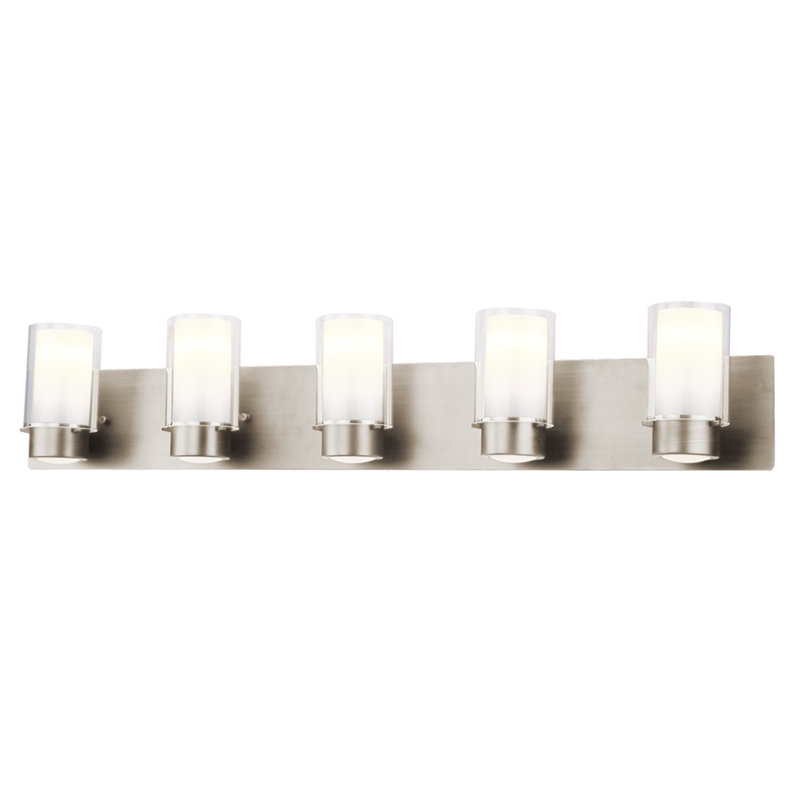 Sontag 5 - Light Vanity Light, Chrome with Half Opal Glass Shade
