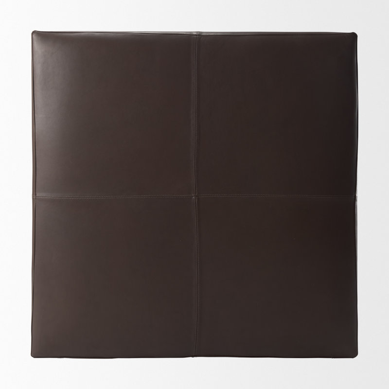 Upholstered Ottoman, Dark Brown