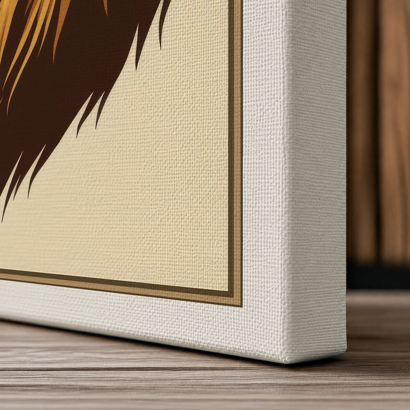 Noble Lion Rustic - Wrapped Canvas, Cream Border, 30x20 - 76.2 x 50.8 cm