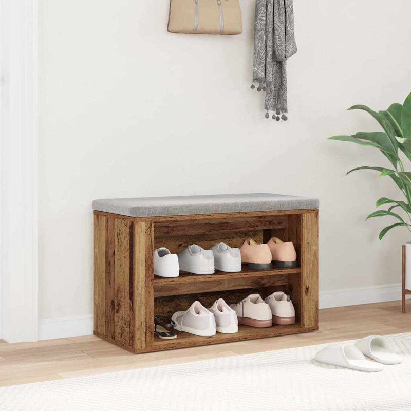 6 Pair Shoe Rack, Dark Brown