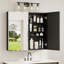 Armoire à pharmacie encastrée ou à fixation en surface biseautée sans cadre avec porte en miroir et tablettes réglables-988053127-988053134