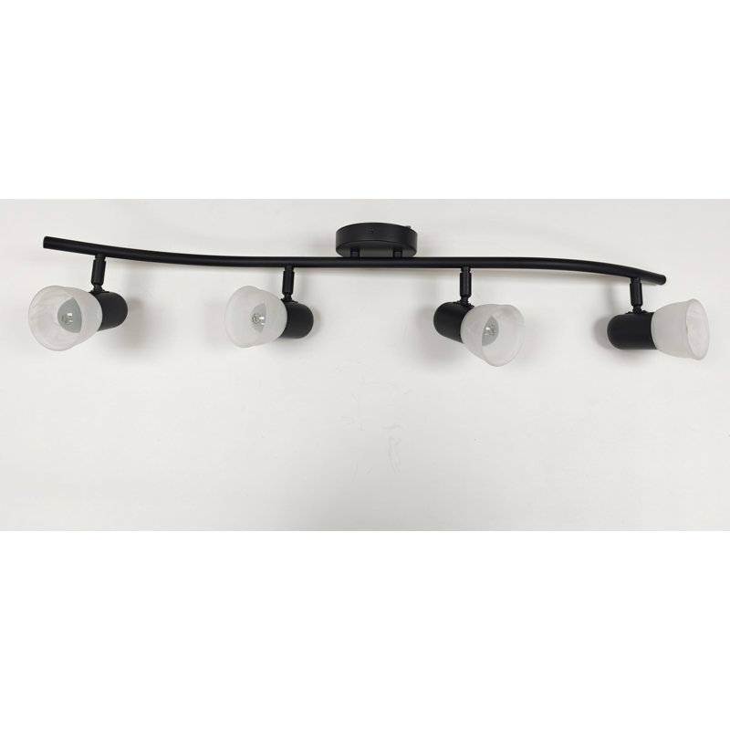 Luminaire sur rail 4 lumières moderne noir avec tête réglable Spot Spot