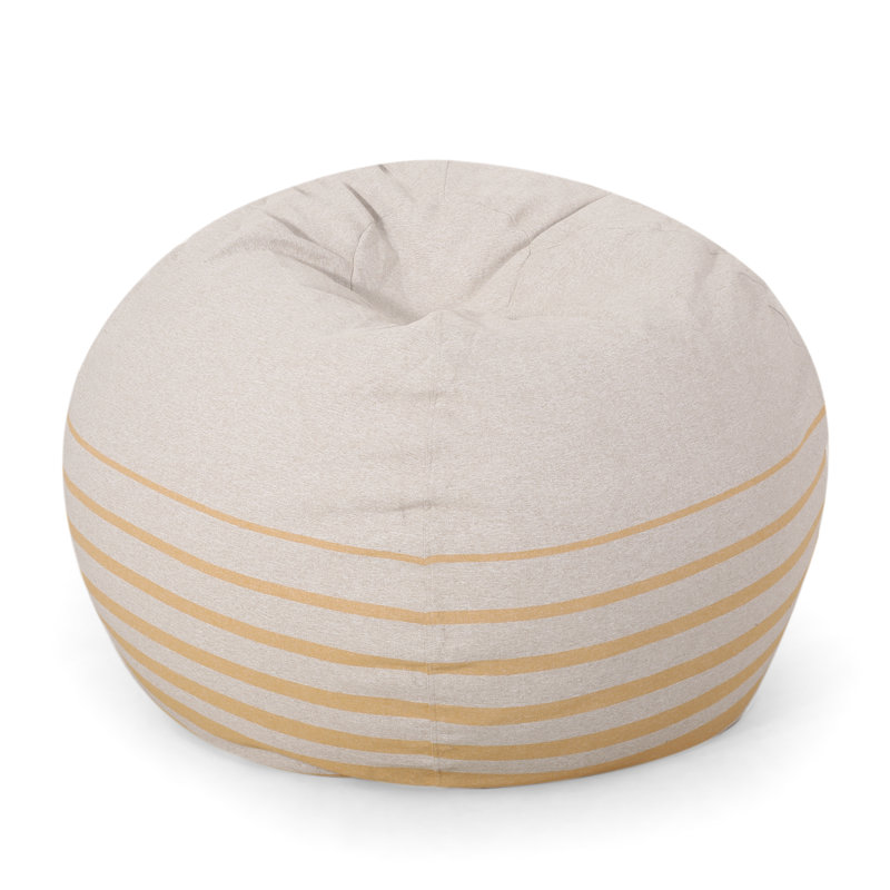 Fauteuil à billes jaune rayé de 5 pieds, siège confortable moderne, housse amovible avec fermeture à glissière, siège confortable en mousse, fonctionnalité, rembourrage supérieur